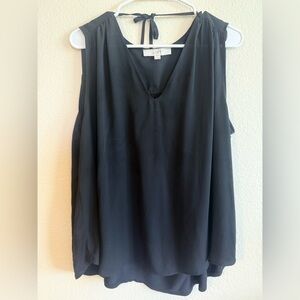 LOFT Black V-Neck Sleeveless Tie-Back Camisole
